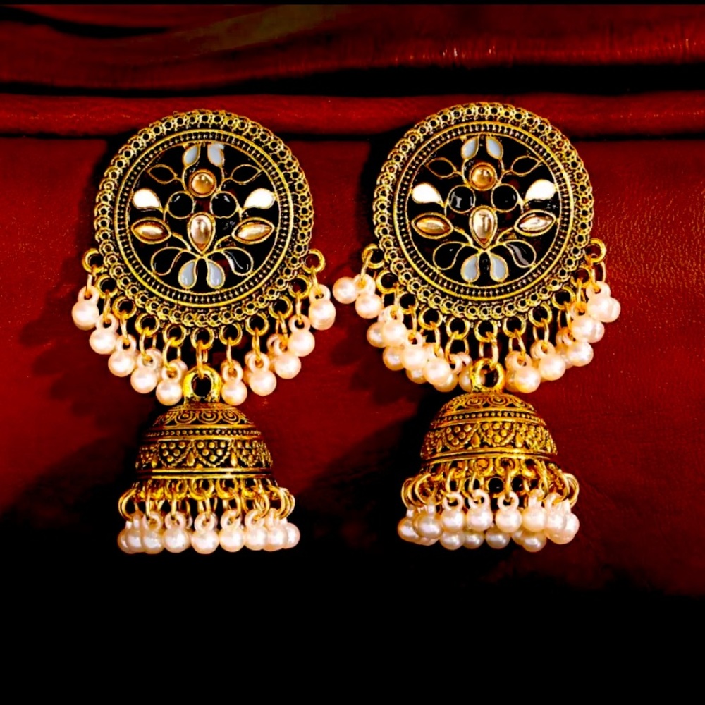 Indian Pakistani Afghani Boho Ethnic Drop Earrings Jhumka 💕